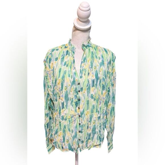 Pilcro and the Letterpress | Tavi Button Down Long Sleeve Blouse size medium - Picture 2 of 5